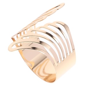 Anillos de Servilleta Chapados en Oro, Decoración de Mesa de Comedor, Anillo de Servilleta de Metal para Bodas, Color Veraniego - Product Image 4