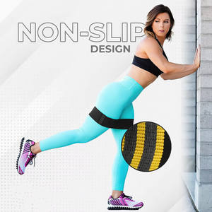 Bande de résistance en tissu non glissant en latex avec logo personnalisé en gros pour le yoga, la remise en forme, les squats, l'exercice, la bande de résistance de gym - Product Image 2