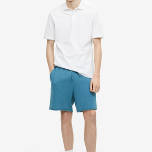 High Quality Men's Knee-Length <b>Fleece</b> <b>Shorts</b> 100% Cotton Plain Dyed Latest Fashion with OEM Designs Casual <b>Short</b> with Drawstring - Product Image 1