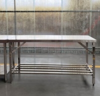 Table de travail pliante en acier inoxydable, établi résistant aux produits chimiques et à la corrosion, capacité 500 kg/m, cuisine commerciale