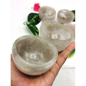 Magnifiques bols ronds en quartz fumé sculptés à la main - 3 pouces de diamètre et 190 g (0,42 lb) - UN SEUL BOL - Product Image 4