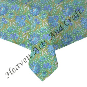 Bông Bagru Tay Khối In Vuông <span class=keywords><strong>60</strong></span> <span class=keywords><strong>Inch</strong></span> Bảng Linen Ăn Giáng Sinh Vuông <span class=keywords><strong>60</strong></span> <span class=keywords><strong>Inch</strong></span> Khăn Trải Bàn Hoa Thiết Kế Bảng - Product Image 3