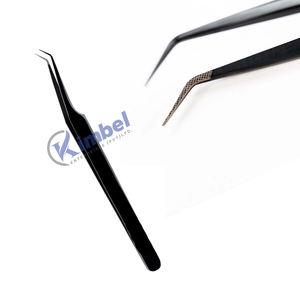 Pinzas de extensión de pestañas con punta de fibra de pestañas de volumen curvo Pinzas de pestañas de acero inoxidable para pedidos a granel - Product Image 6