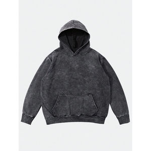 Nueva última moda personalizada de peso pesado lavado con ácido desgastado sin cuerda para Hombre Sudaderas con capucha de gran tamaño Vintage para hombre - Product Image 1