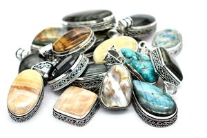 Joyas de Plata de Ley 925 vintage al por mayor, colgantes de formas surtidas, piedras preciosas naturales, símbolos religiosos cristianos, fiestas - Product Image 4