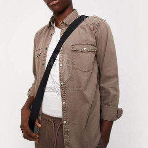 Chemises en jean pour hommes, coupe ajustée, couleur unie, vente en gros, quantité importante, faible MOQ - Product Image 5