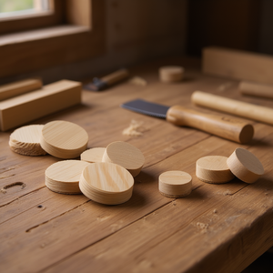 Placas Cónicas de Madera de Pino, Aproximadamente 50 mm 90 Piezas por Caja, Artesanías de Bambú y Madera - Product Image 3
