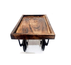 Plateau décoratif en bois sculpté à la main pour thé, café, snacks, parfait pour servir les invités à la maison ou au restaurant de l'Inde - Product Image 5