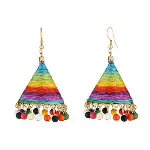 Tip Top Fashions Pendientes de araña de hilo chapado en oro 1309072 Accesorio de moda con cuentas - Product Image 1