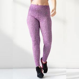 Women's High Waist Active Tights Lilac Ankle-Length Animal Print Yoga <b>Leggings</b> <b>with</b> Side <b>Pockets</b> Wholesale Activewear - Product Image 1