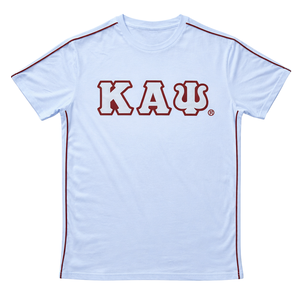 Chemise Kappa Alpha Psi blanche et rouge de qualité supérieure, taille standard, mélange de coton de haute qualité, blason brodé avec lettres grecques, vêtements de fraternité - Product Image 4