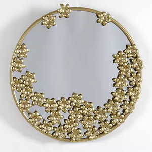 Miroir mural en métal nouvelle arrivée fleur miroirs muraux en métal décor à la maison moderne décoratif fait à la main - Product Image 2