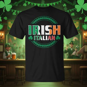T-shirt avec drapeau irlandais et italien, design demi-irlandais demi-italien pour la Saint-Patrick - Product Image 3