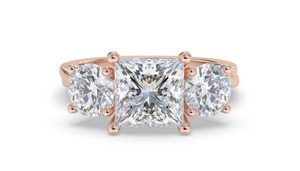 3 Stone <b>Infinity</b> Princess Cut Trilogy Ring 0.50 Ct Lab Grown Diamond In Platinum Party Wear Luxury - Product Image 3