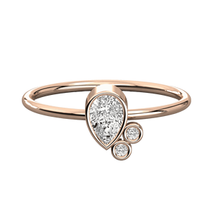 Pear And Round Diamond Low <b>Weight</b> Wedding Band - Product Image 4