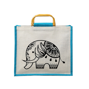 Sacs de Jute de Shopping Fourre-Tout Imprimés Personnalisés Réutilisables Écologiques avec Poignée de Canne et Taux Comparatif - Product Image 1
