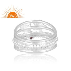 Anillo de banda de declaración de rubí Natural de plata de ley fina de la mejor calidad, joyería de diseño personalizado para mujer, regalo para ella - Product Image 4