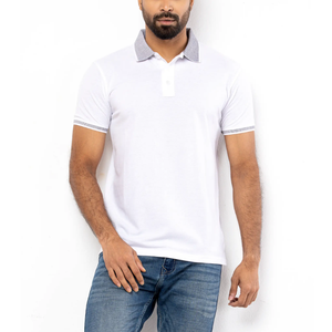 Venta caliente algodón poliéster logotipo personalizado hombres Polos en blanco liso hombres Golf manga corta hombres camisa Polo camisa de Bangladesh - Product Image 5