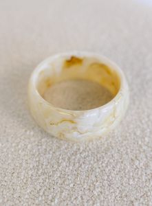 Handmade Cream Tort <b>Resin</b> Bangle Elegant Statement Jewelry Smooth Design Fashion Accessory Luxury Wrist Wear Unique Bangle - Product Image 6