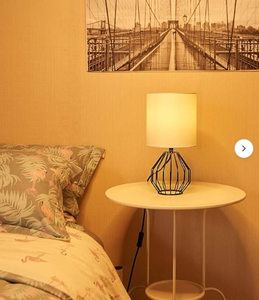 Lámpara de Mesa/De Escritorio Pequeña, Redonda, Geométrica, de Hierro, Estilo Art Deco Negro Moderno, 100% Hecha a Mano, con Decoración para el Hogar - Product Image 5