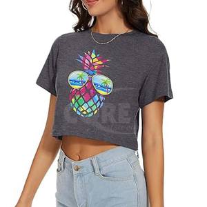 Breathable Summer Custom Logo Gym High Quality Cotton Loose Fashion Sublimation Print Cropped Tank <b>Top</b> - Product Image 6