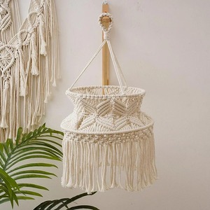 Pantalla de lámpara de macramé bohemio hecha a mano para sala de estar y dormitorio artesanía india de alta calidad al mejor precio - Product Image 6