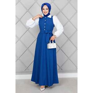 ชุดเดรสฮิญาบแขนยางยืดลายทาง - Product Image 5