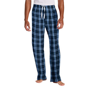 Pantalones de salón de franela azul marino para hombre, Pijama ligero a cuadros de alta calidad para dormir relajado informal - Product Image 2