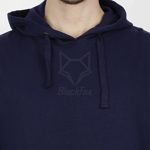 Sweat-shirt à capuche bleu marine pour homme BlackFox, coupe classique, en coton French Terry, décontracté, pour l'automne, avec logo imprimé sur le devant - Product Image 6