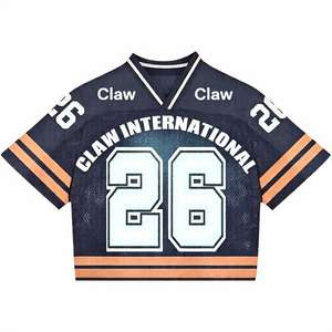 เสื้อตาข่ายพิมพ์ซับลิเมชันออกแบบได้ตามต้องการสำหรับผู้ชายอเมริกันฟุตบอลเสื้อยืดตาข่ายระบายอากาศได้แบบสั้น - Product Image 3