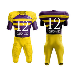 Venta al por mayor de alta calidad de fútbol americano Jersey de las mujeres de alta malla transpirable sólido bordado Tops pantalones cortos de fútbol americano - Product Image 3