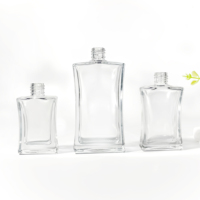 Flacon de parfum de luxe rechargeable en verre rectangulaire unique du fabricant, 30 ml, 50 ml, 100 ml, avec bouchon à vis