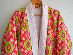 เสื้อแจ็กเก็ตแบบแฮนด์เมด Kantha,เสื้อแจ็กเก็ตแฟชั่นใส่ได้ทั้งชายและหญิงผ้าฝ้ายแนววินเทจ - Product Image 3