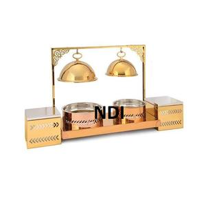 <b>Hot</b> Sale <b>Food</b> Container Brass Metal Chafing Dish Wedding Dinner Party Tableware Decorative Catering Serving Metal Chafing Dish - Product Image 3
