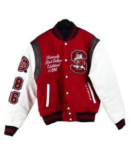Chaqueta Universitaria de Béisbol de la Universidad Estatal de Carolina del Sur para Hombre en Rojo con Letras Blancas en el Logotipo Frontal, Prenda Superior, Chaquetas para Hombre - Product Image 3