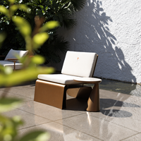Chaise longue d'extérieur en acier résistant aux UV, chaise sans accoudoirs pour hôtel, villa, jardin, mobilier commercial sur mesure OEM