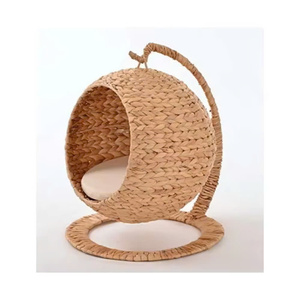 เตียงผักตบชวาทรงกลมเฟอร์นิเจอร์สัตว์เลี้ยงสำหรับแมว/สุนัขสินค้าที่สะดวกสบายทำด้วยมือ100% โดย ECO2GO เวียดนาม - Product Image 1