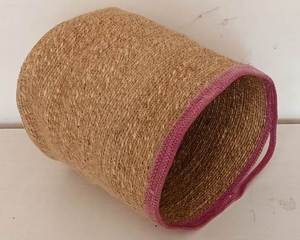 Handmade round <b>rattan</b> wicker waste bin in sea grass for home clothing <b>storages</b> organizer for hotel - Product Image 2