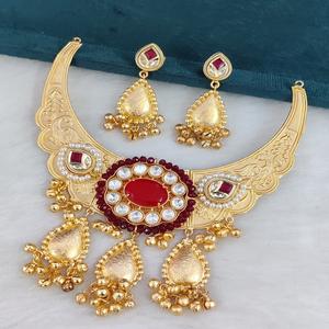 Ensemble de collier en fusion de doublet et de polki de qualité supérieure fait à la main, design magnifique, parfait pour les mariages, les occasions festives, les tenues de soirée - Product Image 1