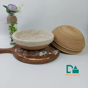 Panier rond en rotin naturel de 8 cm pour la levée de la pâte à pain avec doublure, diamètre personnalisé, écologique, logo OEM - Product Image 4