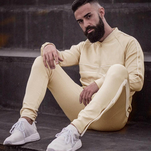 Conception personnalisée de vêtements de sport pour hommes, col ras du cou, fermeture éclair, sweat-shirt, pantalon de survêtement de baseball, jogging, service OEM - Product Image 3