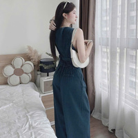Ensemble Long en Jean Décontracté 2 Pièces pour Femme, Emballage Personnalisé, Tricot Uni, Prix Usine, Fabricant Vietnamien, Naturel ODM