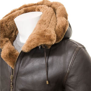 Premium véritable peau de mouton Sherpa qualité Faux peau de mouton chaud hiver poche polaire hommes fourrure vers le bas manteau grande taille - Product Image 3