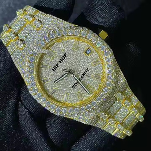 Montre-bracelet Hip Hop de luxe personnalisée en acier inoxydable, avec mouvement mécanique MiYOTA, sertie de diamants Moissanite de clarté VVS, élégante et tendance - Product Image 2