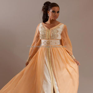 Kaftan de 2 colores con trabajo de cuentas brillantes y cinturón Nueva llegada en Medio Oriente - Product Image 1