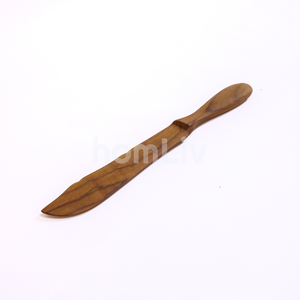 Couteau décoratif artisanal en bois de teck naturel, spatule à beurre en bois massif durable, couverts de table - Product Image 3