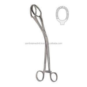 Fórceps de Ginecología de acero inoxidable alemán de la mejor calidad, 32mm de ancho de mandíbula, 22,5 cm, instrumentos quirúrgicos básicos - Product Image 5