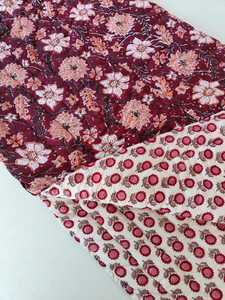 Couverture réversible en coton imprimé floral de Jaipur, style Dohar - Product Image 3