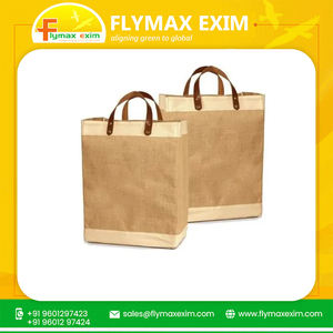 Sophisticated Eco-Luxury <b>Jute</b> Logo <b>Bags</b> Custom Screen Pattern Canvas with Fashionable Cotton Handles for <b>Gift</b> Usage - Product Image 4