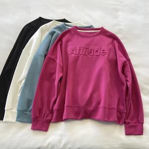 Vente chaude personnalisé décontracté gaufrage hommes sweat 100% coton poids lourd haute qualité 3D en relief surdimensionné hommes sweat - Product Image 2